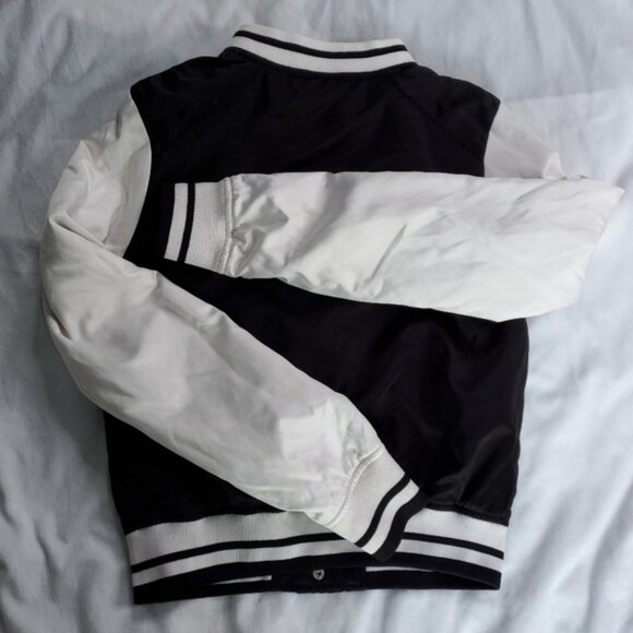 H&M Satin Bomber Varsity Jacket Black And White Inch56Inch Size 4 - Picture 12 of 14